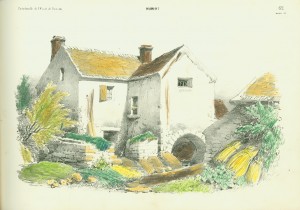 Farm house, as colored by the student Right-hand side, as colored by the student.